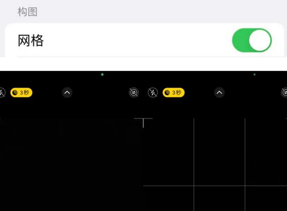 三角镇苹果手机维修网点分享iPhone如何开启九宫格构图功能