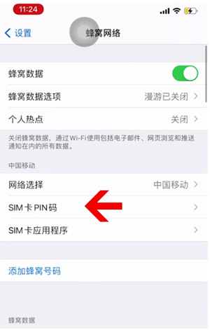 三角镇苹果14维修网分享如何给iPhone14的SIM卡设置密码 